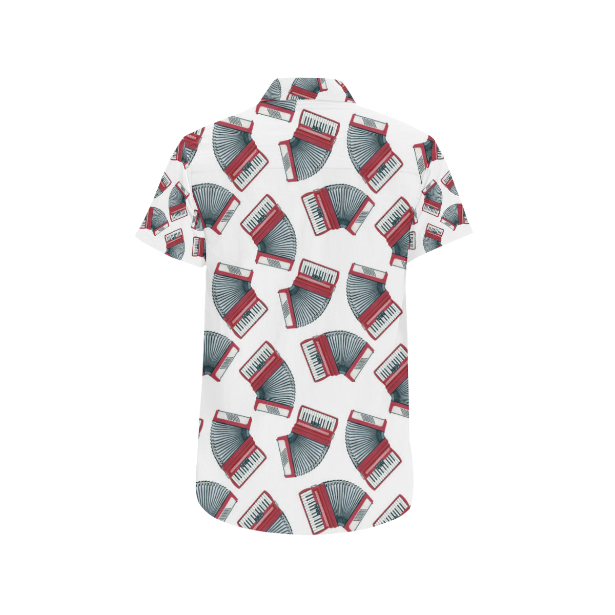Accordion Pattern Print Design 03 Men's Short Sleeve Button Up Shirt