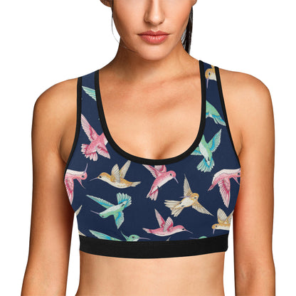 Hummingbird Cute Pattern Print Design 01 Sports Bra