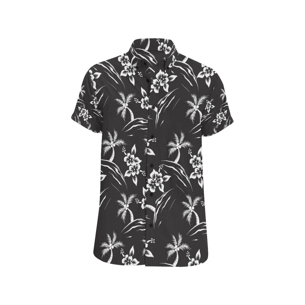 Palm Tree Pattern Print Design PT02 Men's Short Sleeve Button Up Shirt