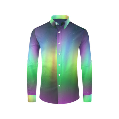 Aurora Borealis Pattern Print Design 03 Men's Long Sleeve Shirt