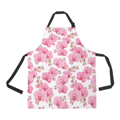 Orchid Pink Pattern Print Design OR07 Apron with Pocket