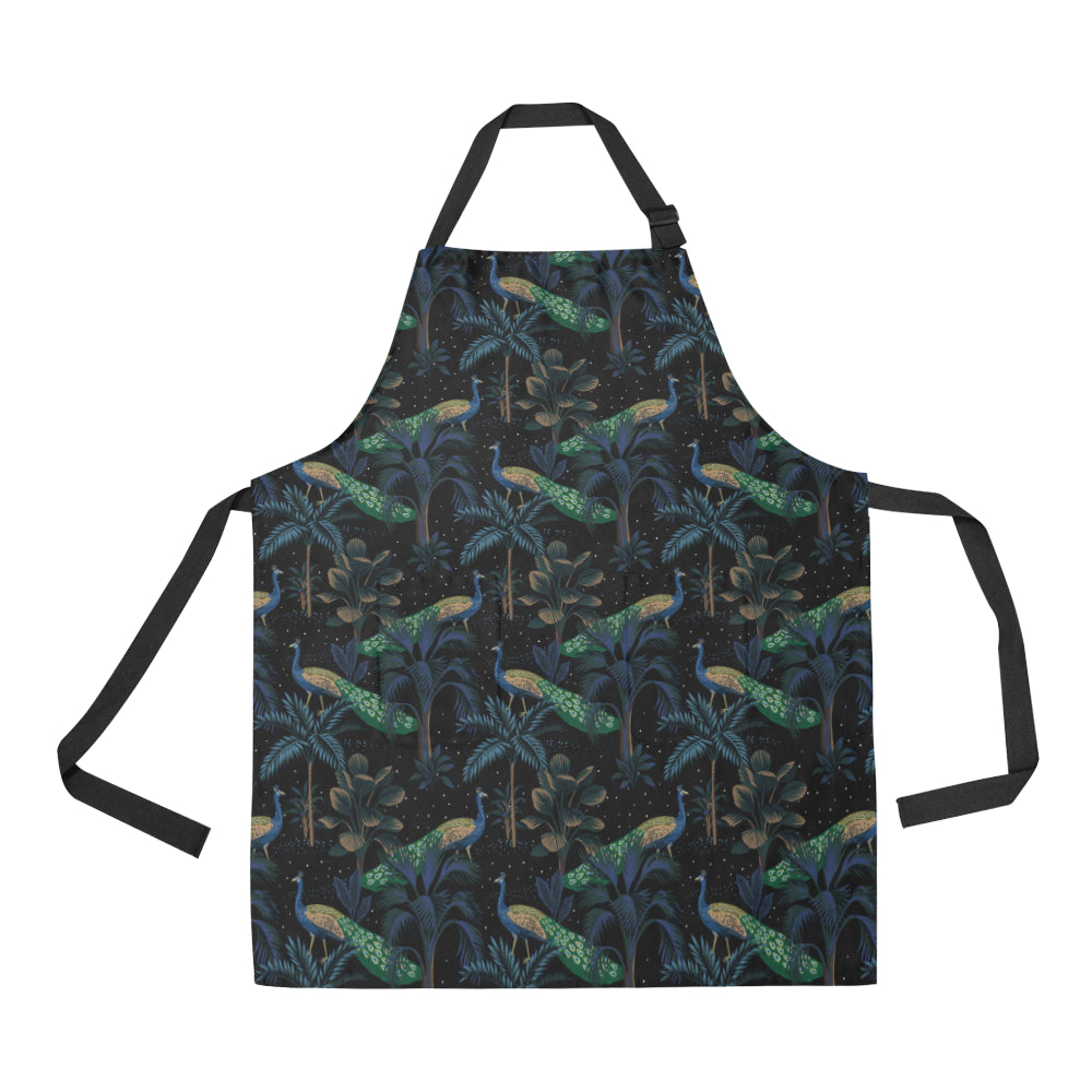 Rainforest Peacock Pattern Print Design A04 Apron with Pocket