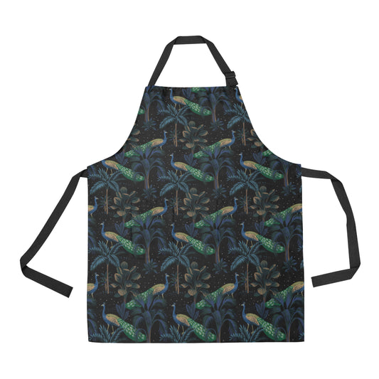 Rainforest Peacock Pattern Print Design A04 Apron with Pocket