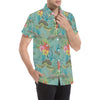 Sea Turtle Pattern Print Design T012 Men's Short Sleeve Button Up Shirt