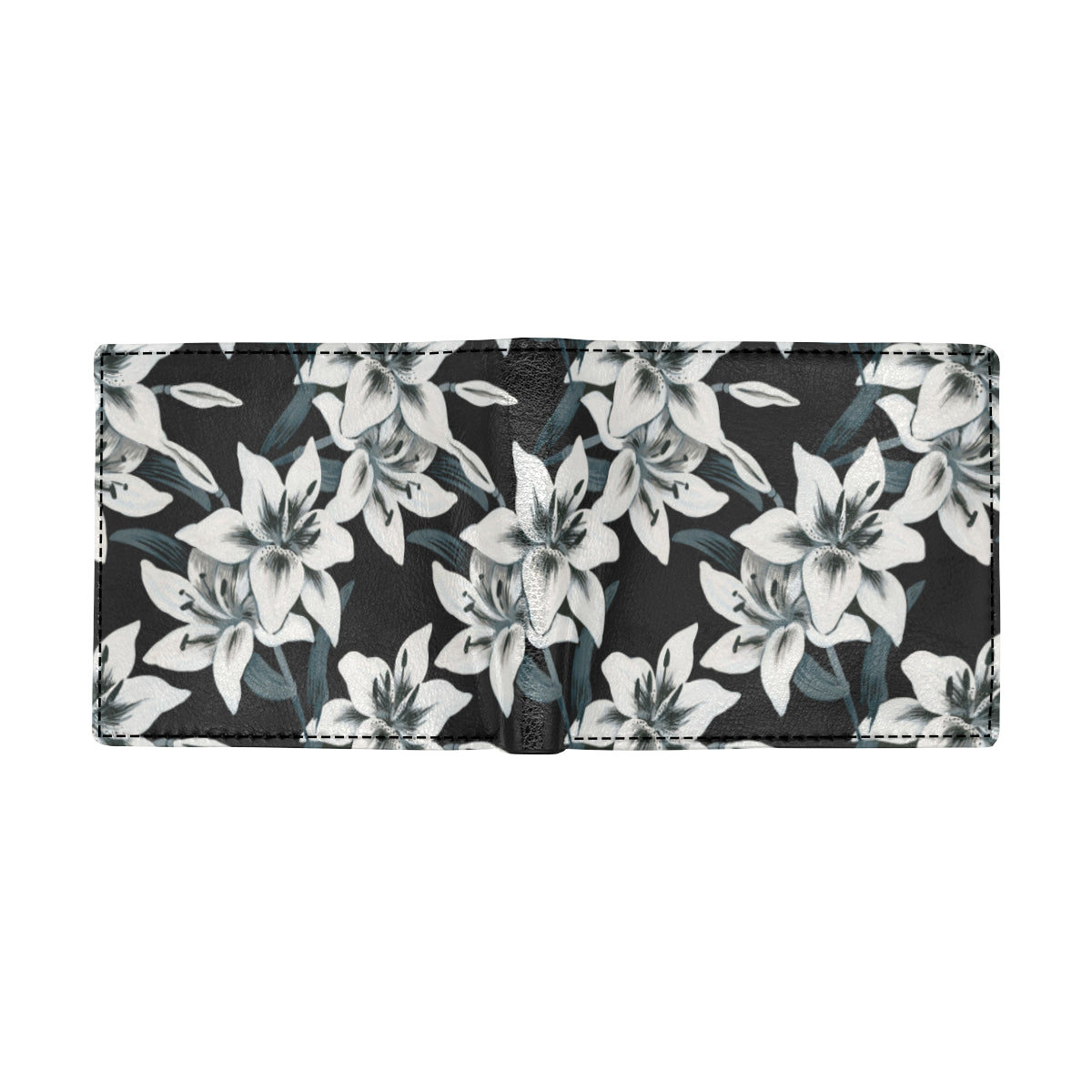 Lily Pattern Print Design 03 Men's ID Card Wallet