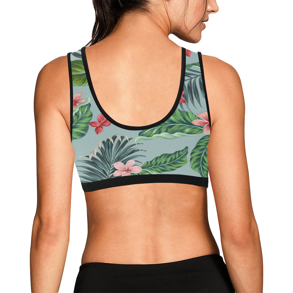 Plumeria Pattern Print Design PM027 Sports Bra