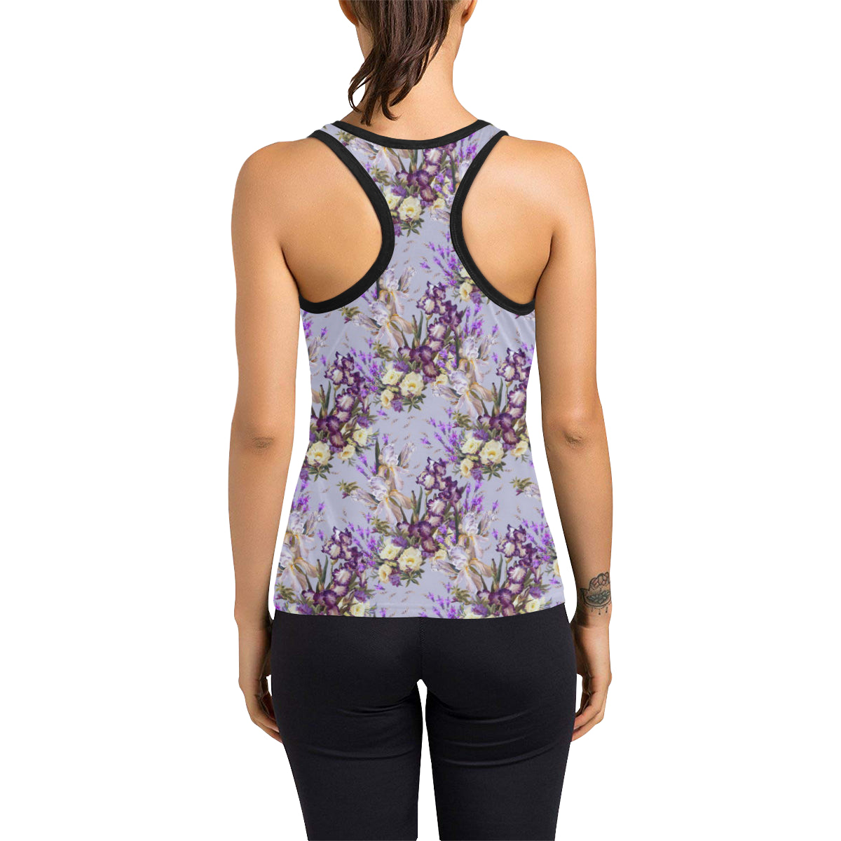 Iris Pattern Print Design IR07 Women's Racerback Tank Top