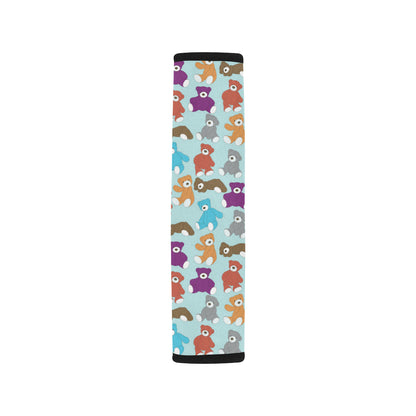 Bear Cute Pattern Print Design 03 Car Seat Belt Cover