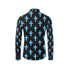 Christian Cross neon Pattern Men's Long Sleeve Shirt