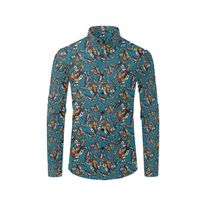 Sea Turtle Tribal Colorful Hand Drawn Men's Long Sleeve Shirt