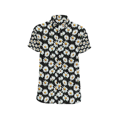 Daisy Print Pattern Men's Short Sleeve Button Up Shirt