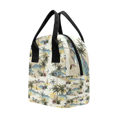 Palm Tree Beach Print Insulated Lunch Bag