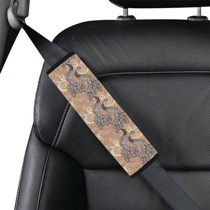 Peacock Pattern Print Design A05 Car Seat Belt Cover