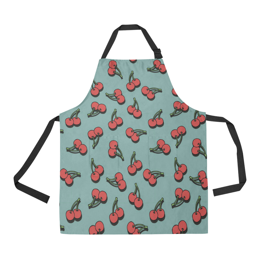 Cherry Pattern Print Design CH03 Apron with Pocket
