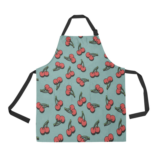 Cherry Pattern Print Design CH03 Apron with Pocket