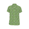 Zombie Eyes Design Pattern Print Men's Short Sleeve Button Up Shirt