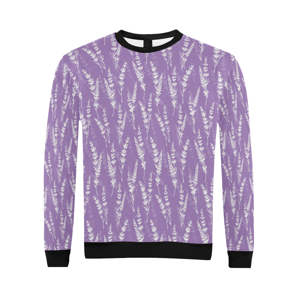 Lavender Pattern Print Design LV08 Men Long Sleeve Sweatshirt