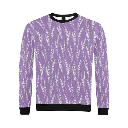 Lavender Pattern Print Design LV08 Men Long Sleeve Sweatshirt