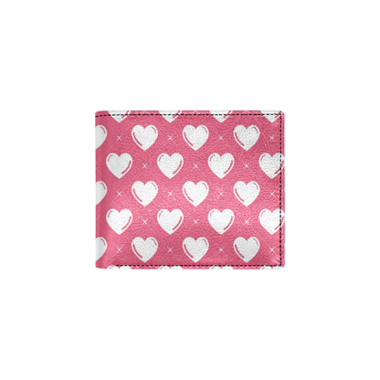Heart Pattern Print Design HE07 Men's ID Card Wallet