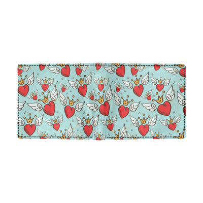 Angel Wings Heart Pattern Print Design 02 Men's ID Card Wallet