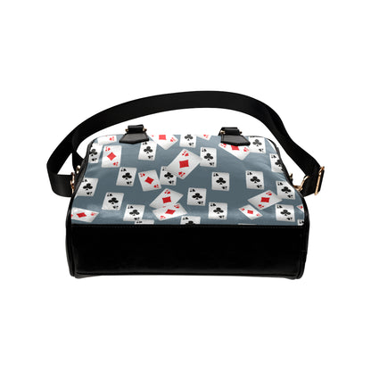 Poker Cards Pattern Print Design A05 Shoulder Handbag