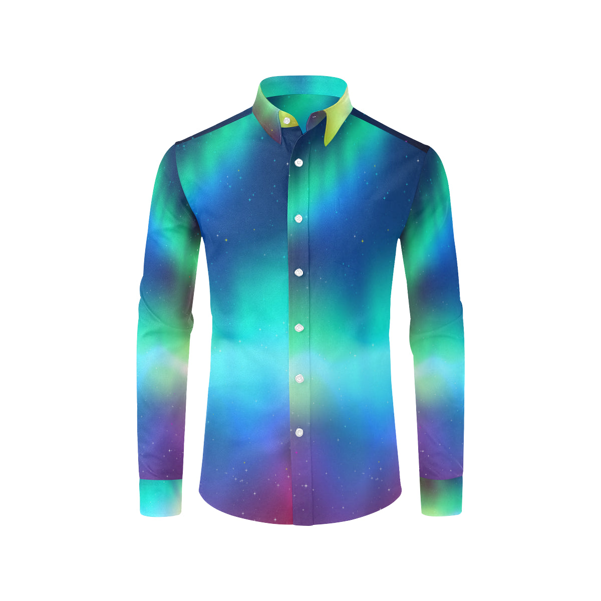 Aurora Borealis Pattern Print Design 02 Men's Long Sleeve Shirt