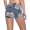 Water Lily Pattern Print Design WL04 Yoga Shorts