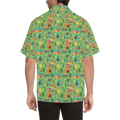 Camping Camper Pattern Print Design 04 Men's Hawaiian Shirt