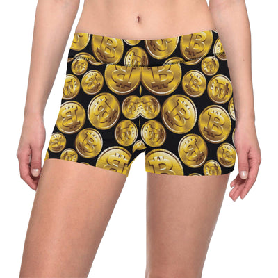 Bitcoin Pattern Print Design DO05 Yoga Shorts