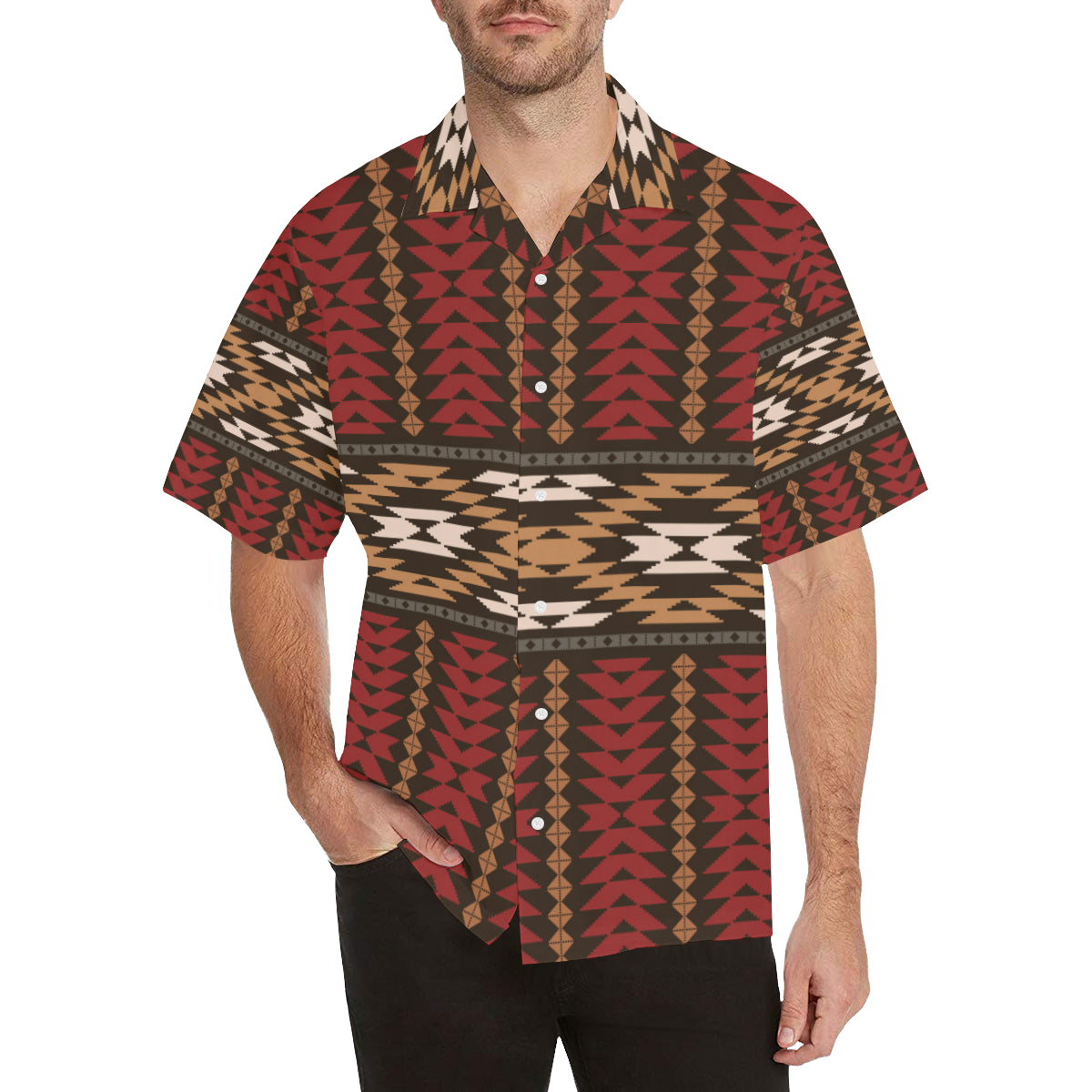 Native Pattern Print Design A02 Men's Hawaiian Shirt