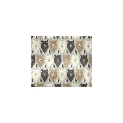 Bear Pattern Print Design 04 Men's ID Card Wallet