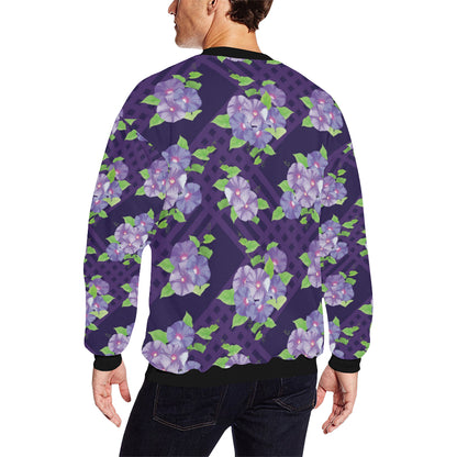 Morning Glory Pattern Print Design MG03 Men Long Sleeve Sweatshirt