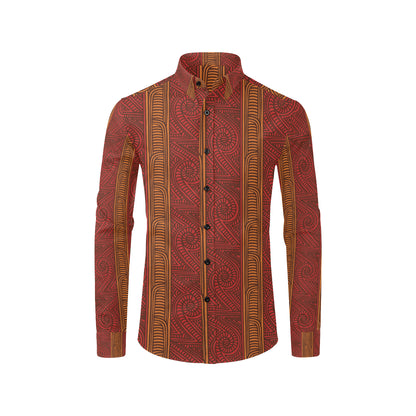 Maori Pattern Print Design 05 Men's Long Sleeve Shirt