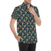 Sea Turtle Colorful with bubble Print Men's Short Sleeve Button Up Shirt