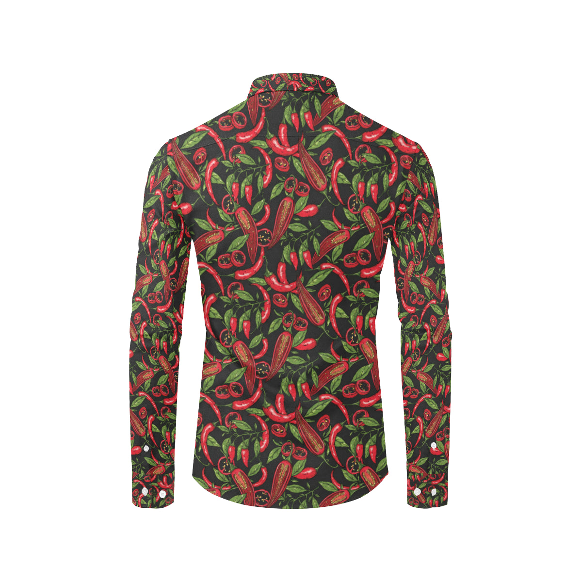 Chilli Pepper Pattern Print Design 02 Men's Long Sleeve Shirt