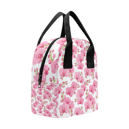 Orchid Pink Pattern Print Design OR07 Insulated Lunch Bag