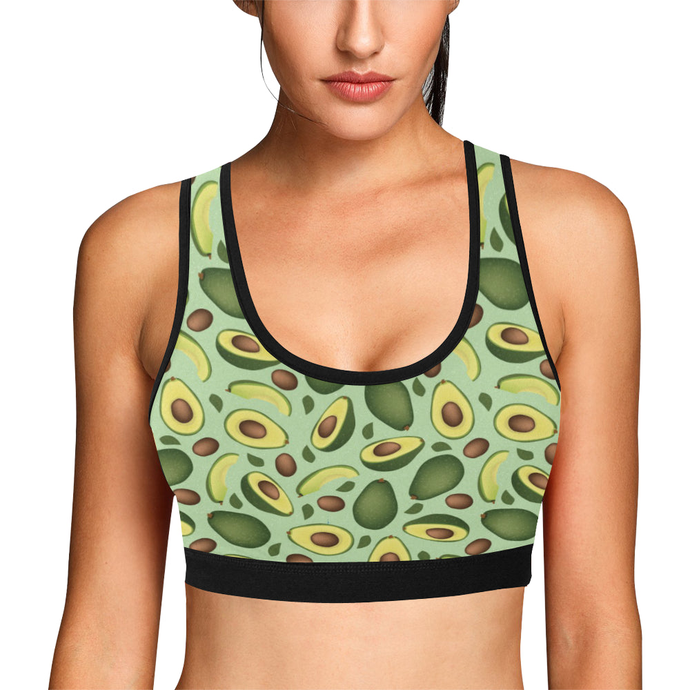 Avocado Pattern Print Design AC01 Sports Bra