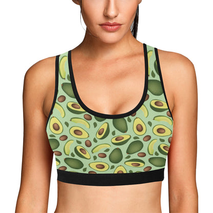Avocado Pattern Print Design AC01 Sports Bra