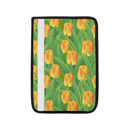 Tulip Orange Pattern Print Design TP07 Car Seat Belt Cover