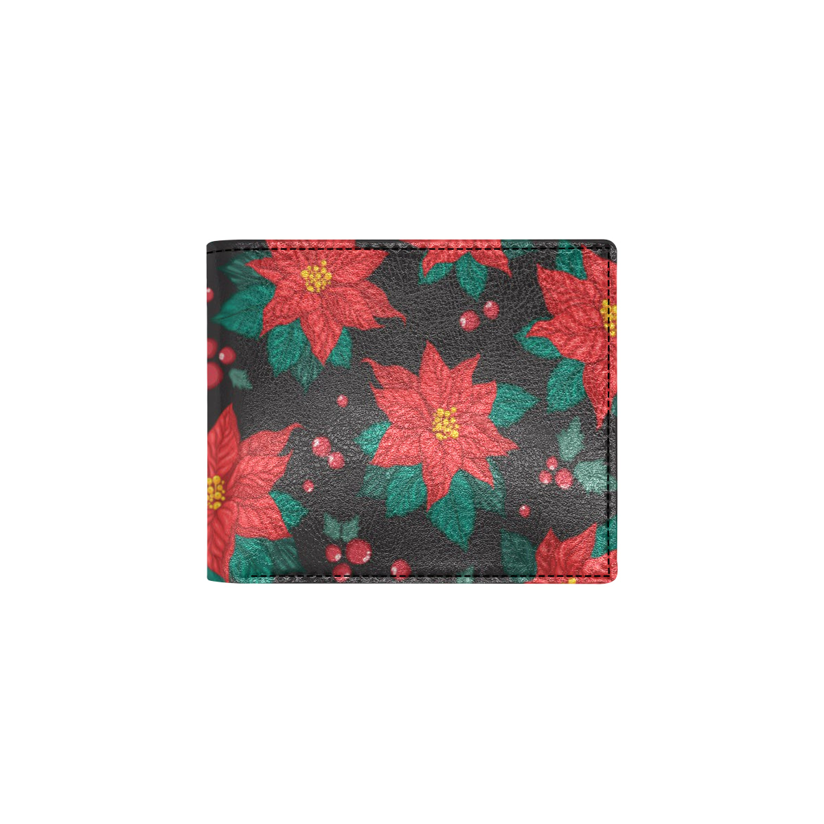 Poinsettia Pattern Print Design POT07 Men's ID Card Wallet