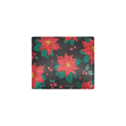 Poinsettia Pattern Print Design POT07 Men's ID Card Wallet