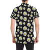 Daisy Pattern Print Design DS01 Men's Short Sleeve Button Up Shirt