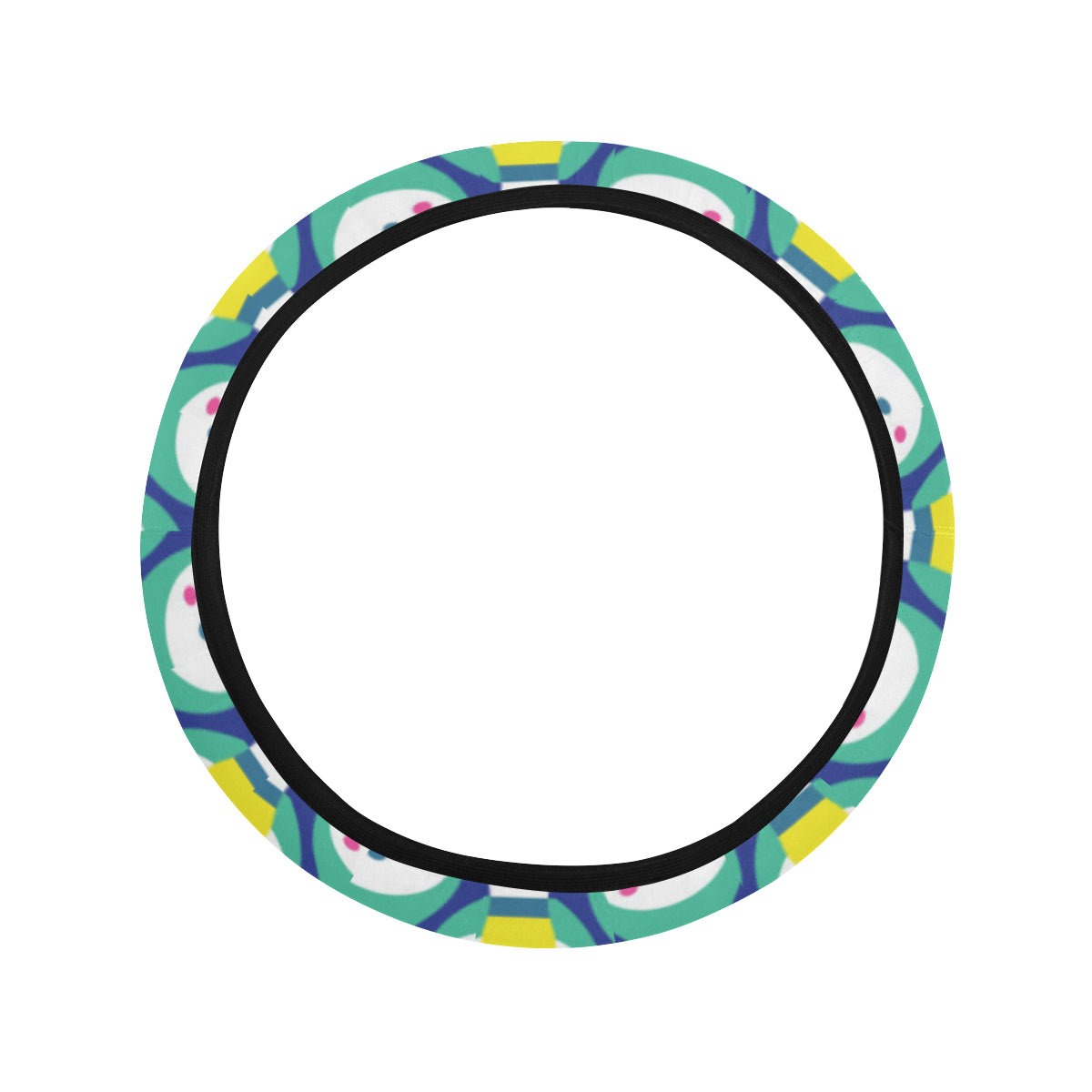 Bowling Pattern Print Design 04 Steering Wheel Cover with Elastic Edge