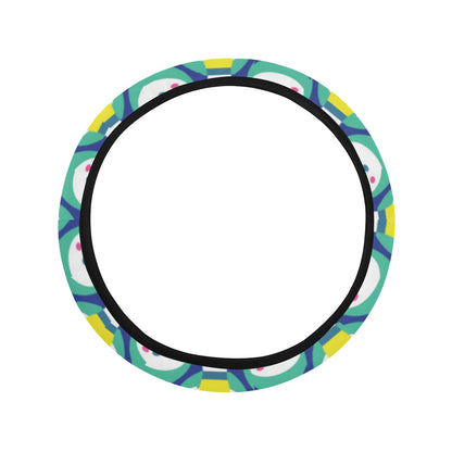 Bowling Pattern Print Design 04 Steering Wheel Cover with Elastic Edge