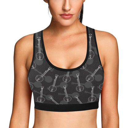 Banjo Pattern Print Design 03 Sports Bra