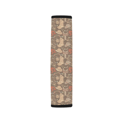 Cowboy Pattern Print Design 02 Car Seat Belt Cover