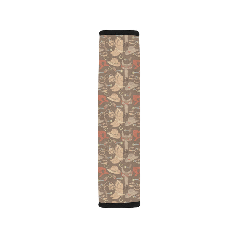 Cowboy Pattern Print Design 02 Car Seat Belt Cover