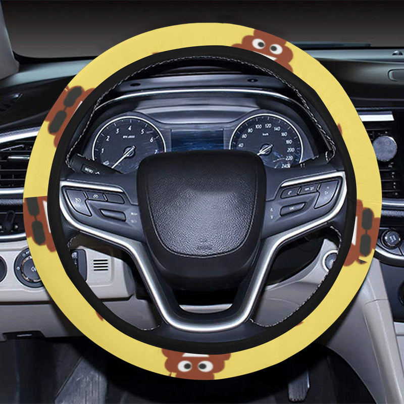 Emoji Poop Print Pattern Steering Wheel Cover with Elastic Edge