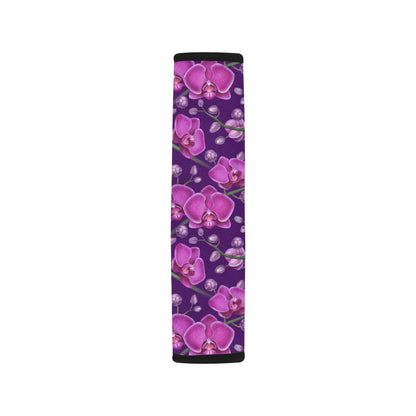 Orchid Pattern Print Design A03 Car Seat Belt Cover
