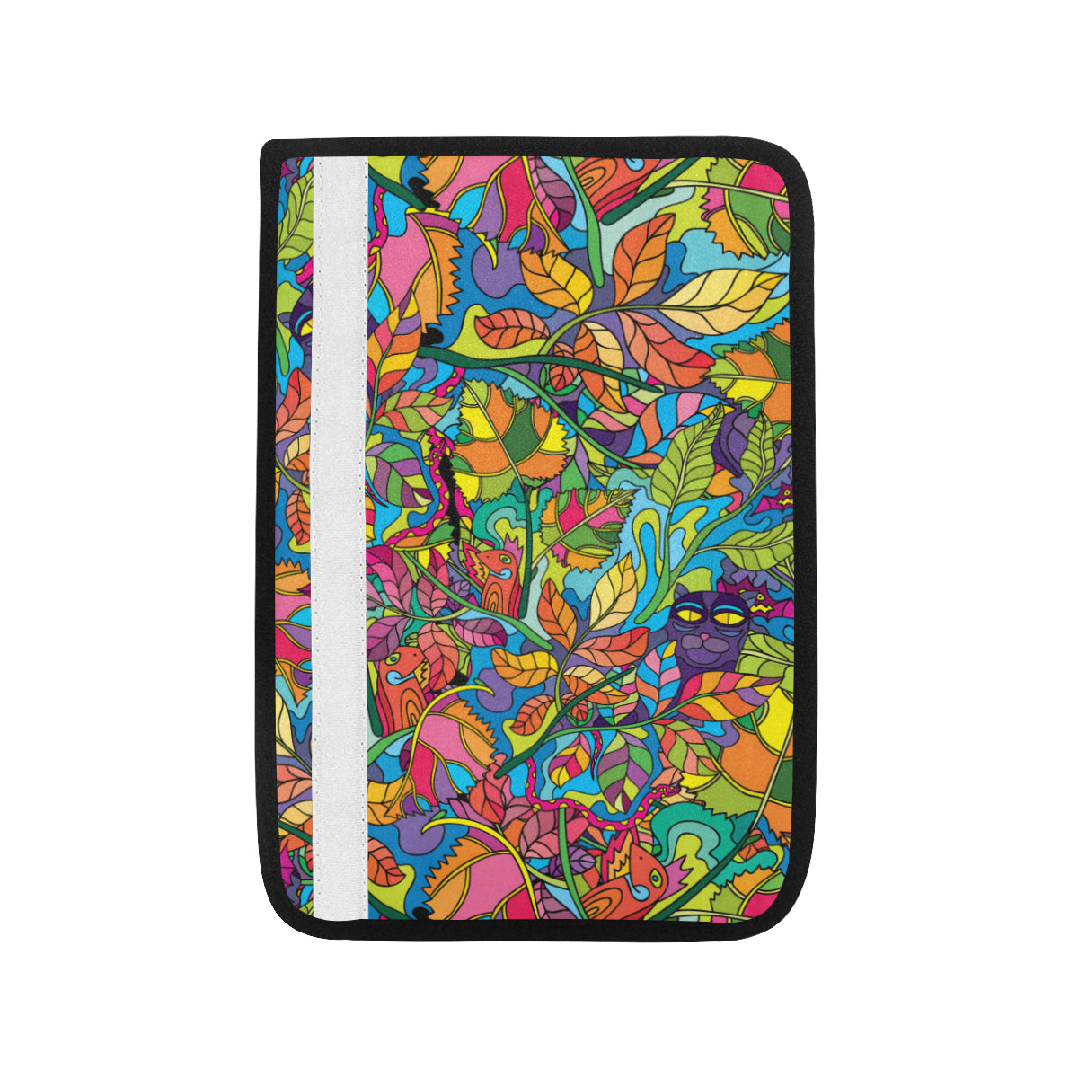 Psychedelic Trippy Flower Print Car Seat Belt Cover